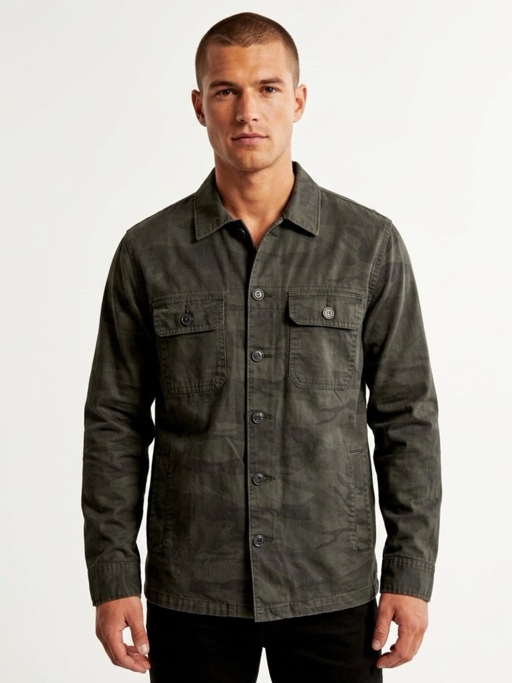 Abercrombie & Fitch Camo Green Military Field Jacket Size Small Brand New